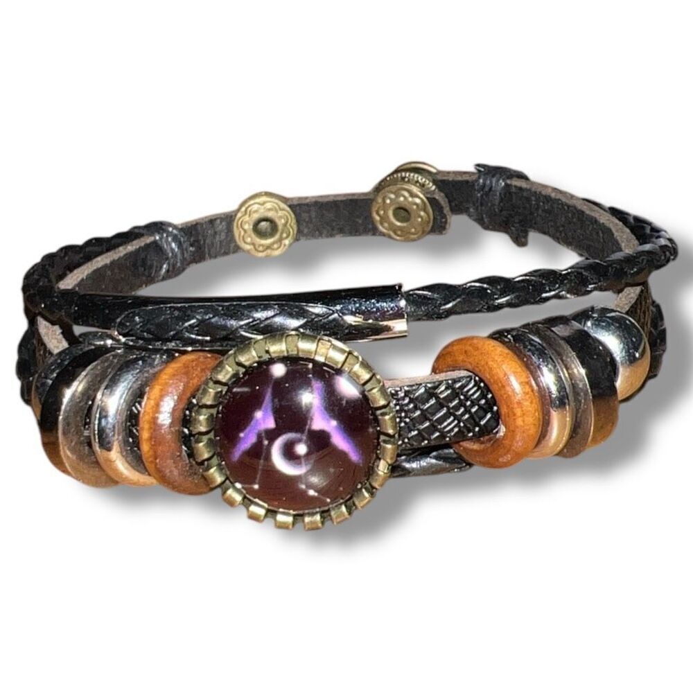 Bundle Sale 3 for $15 | Bracelet with Purple Bats and Quarter Moon